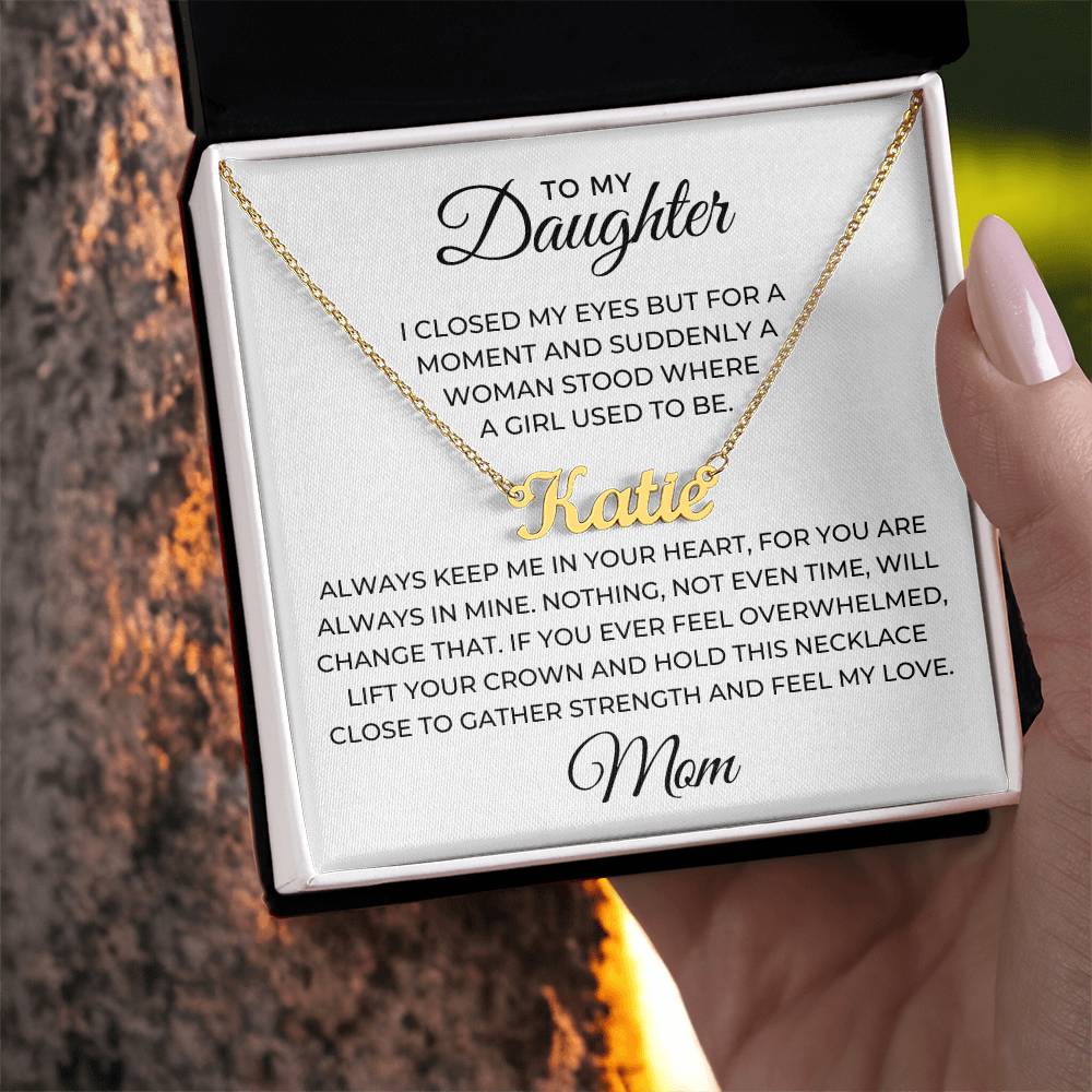 Personalized Daughter Gift From Mom | Keep Me Name Necklace 0714NNT2