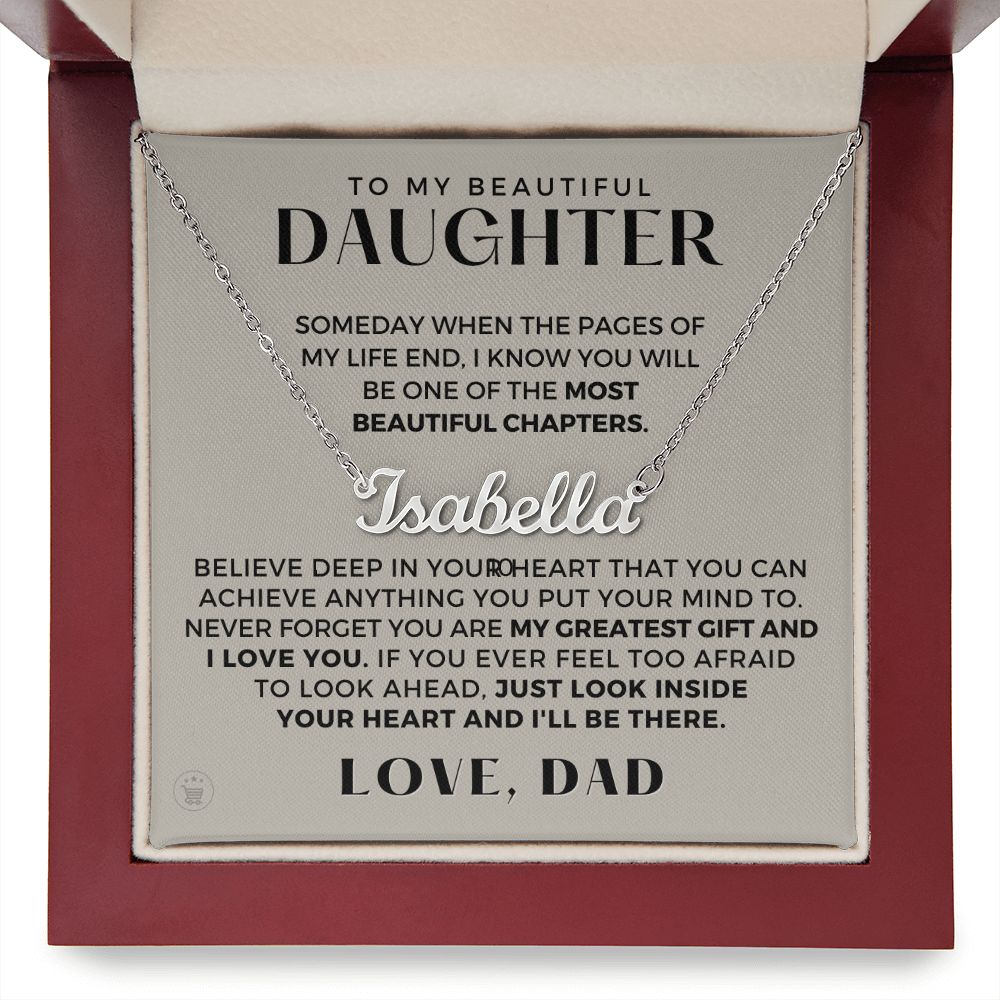 Personalized Daughter Gift From Dad | Greatest Gift Name Necklace 0703NNT6