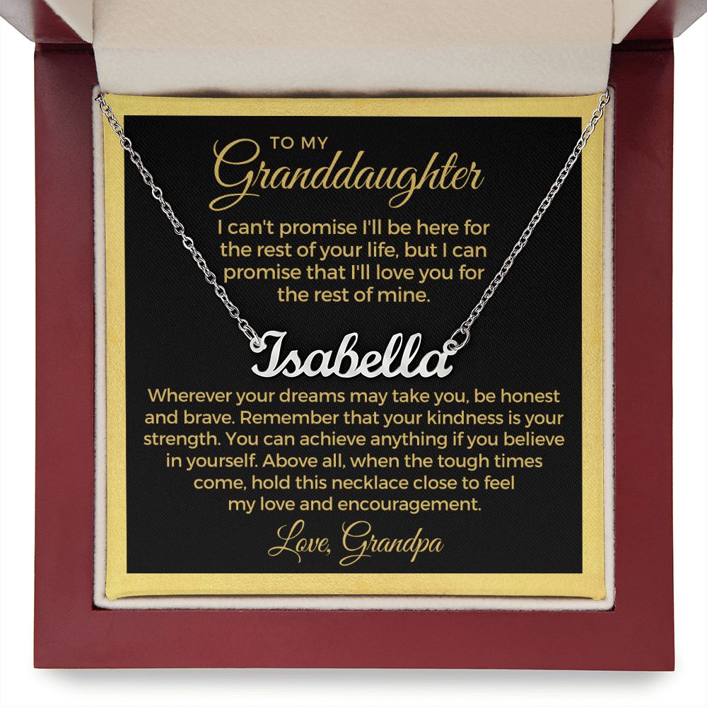 Personalized Granddaughter Gift From Grandpa  | My Promise Name Necklace 0690NNT15