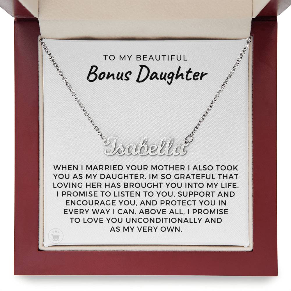 Personalized Stepdaughter Wedding Gift | Promise Name Necklace 0717NNT1