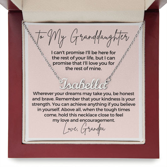 Personalized Granddaughter Gift From Grandpa  | My Promise Name Necklace 0690NNT4