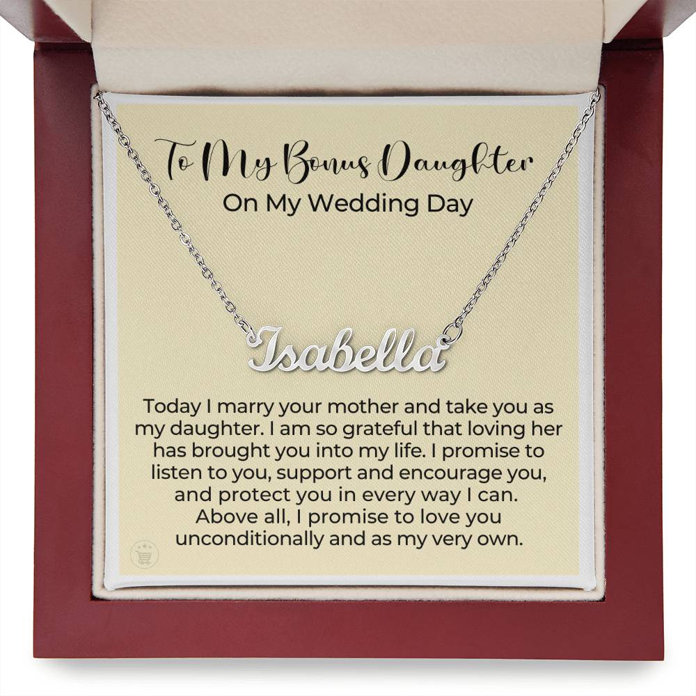 Personalized Stepdaughter Wedding Gift | Promise Name Necklace 0551NNT12