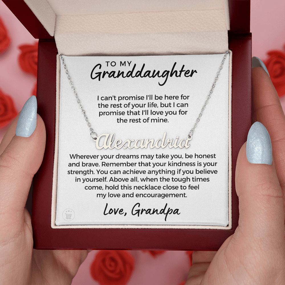 Personalized Granddaughter Gift From Grandpa  | My Promise Name Necklace 0690NNT20