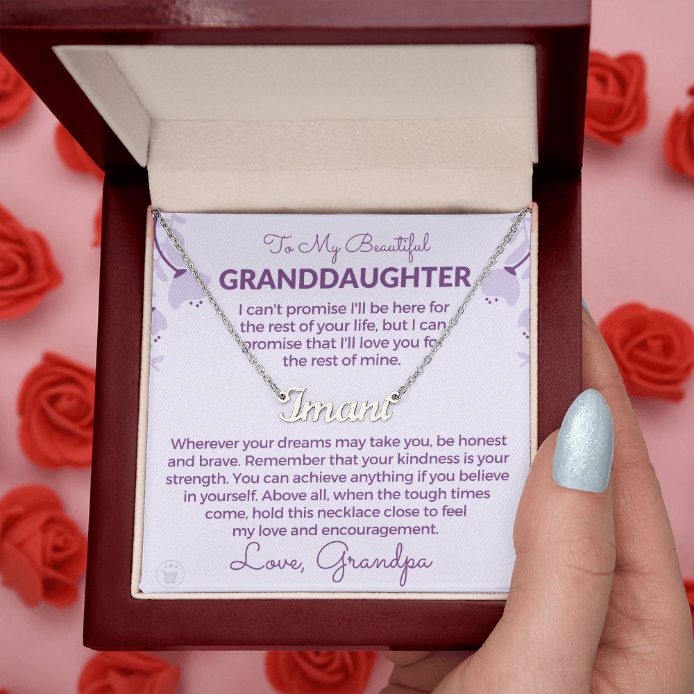 Personalized Granddaughter Gift From Grandpa  | My Promise Name Necklace 0690NNT7