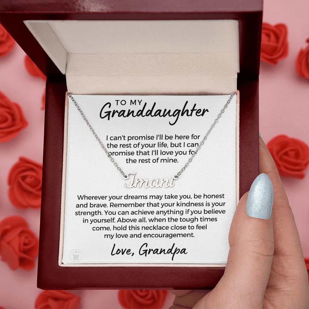 Personalized Granddaughter Gift From Grandpa  | My Promise Name Necklace 0690NNT20