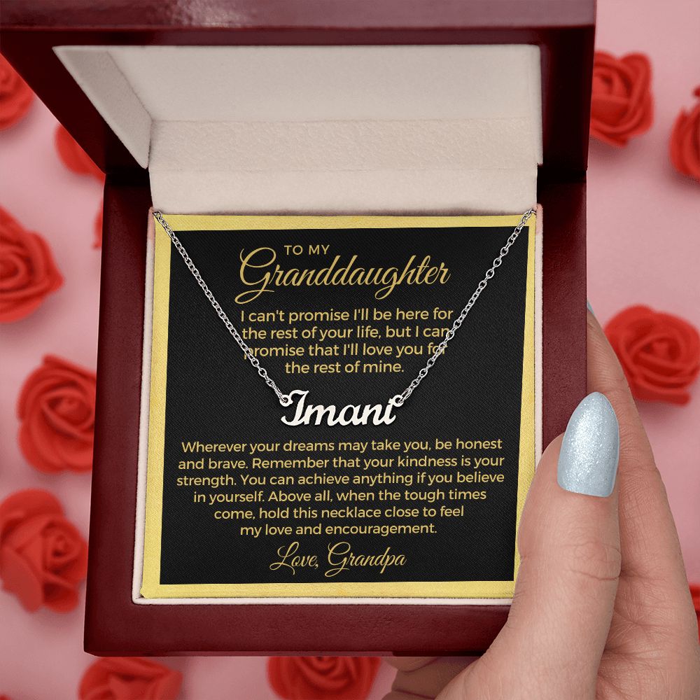 Personalized Granddaughter Gift From Grandpa  | My Promise Name Necklace 0690NNT15