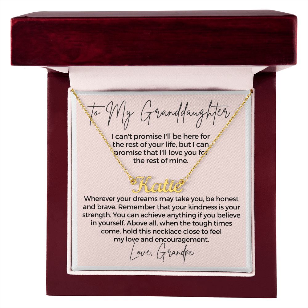 Personalized Granddaughter Gift From Grandpa  | My Promise Name Necklace 0690NNT4