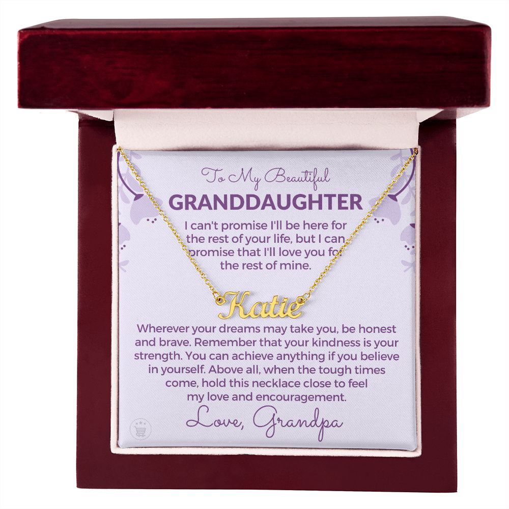 Personalized Granddaughter Gift From Grandpa  | My Promise Name Necklace 0690NNT7