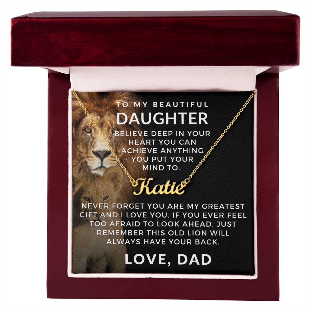 Personalized Daughter Gift From Dad | Greatest Gift Name Necklace 0705NNT2