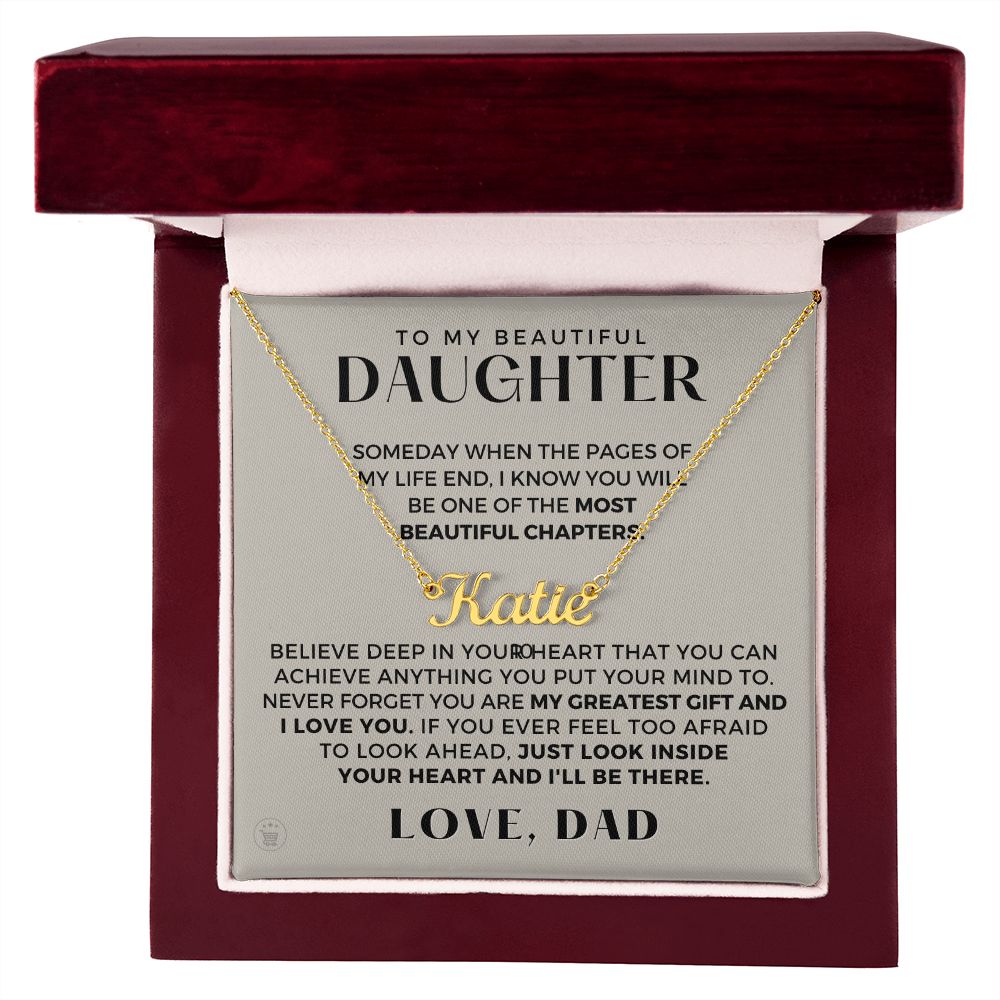 Personalized Daughter Gift From Dad | Greatest Gift Name Necklace 0703NNT6