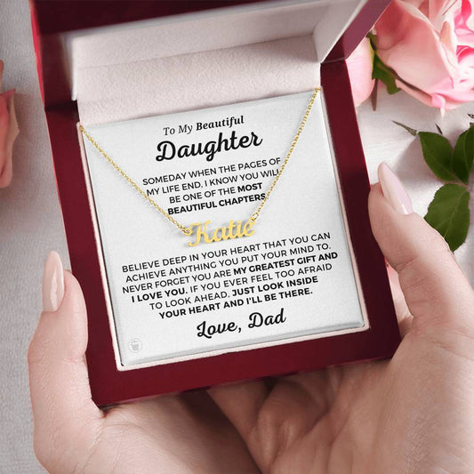 Personalized Daughter Gift From Dad | Greatest Gift Name Necklace 0703NNT1