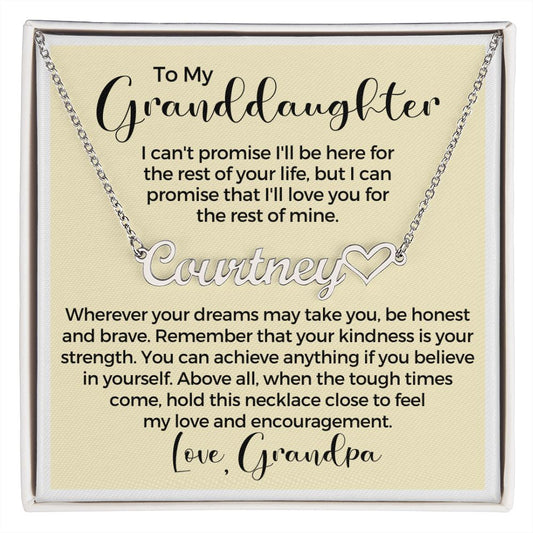 Personalized Granddaughter Gift From Grandpa  | My Promise Name Necklace 0690HNNT6