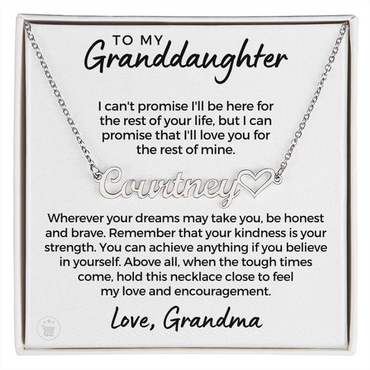 Personalized Granddaughter Gift From Grandma | My Promise Name Necklace  0546HNNT2