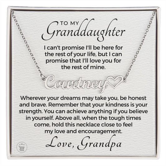 Personalized Granddaughter Gift From Grandpa  | My Promise Name Necklace 0690HNNT8