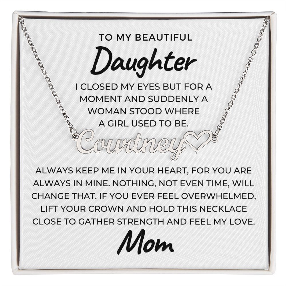 Personalized Daughter Gift From Mom | Keep Me Name Necklace 0714HNNT1