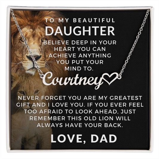 Personalized Daughter Gift From Dad | Greatest Gift Name Necklace 0705HNNT2