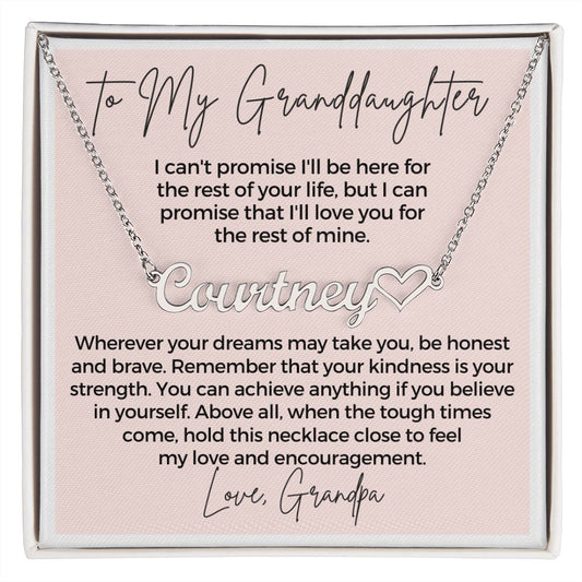 Personalized Granddaughter Gift From Grandpa  | My Promise Name Necklace 0690HNNT4