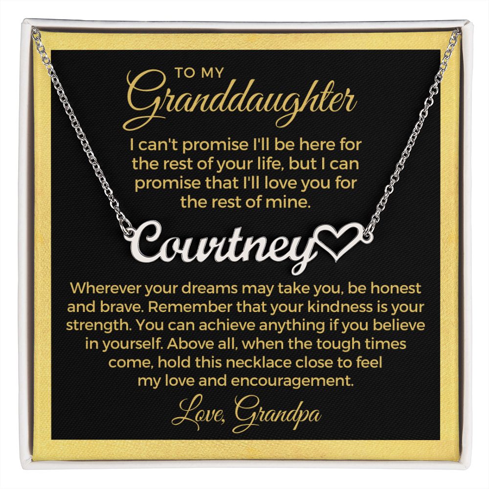 Personalized Granddaughter Gift From Grandpa  | My Promise Name Necklace 0690HNNT15