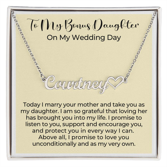 Personalized Stepdaughter Wedding Gift | Promise Name Necklace 0551HNNT12