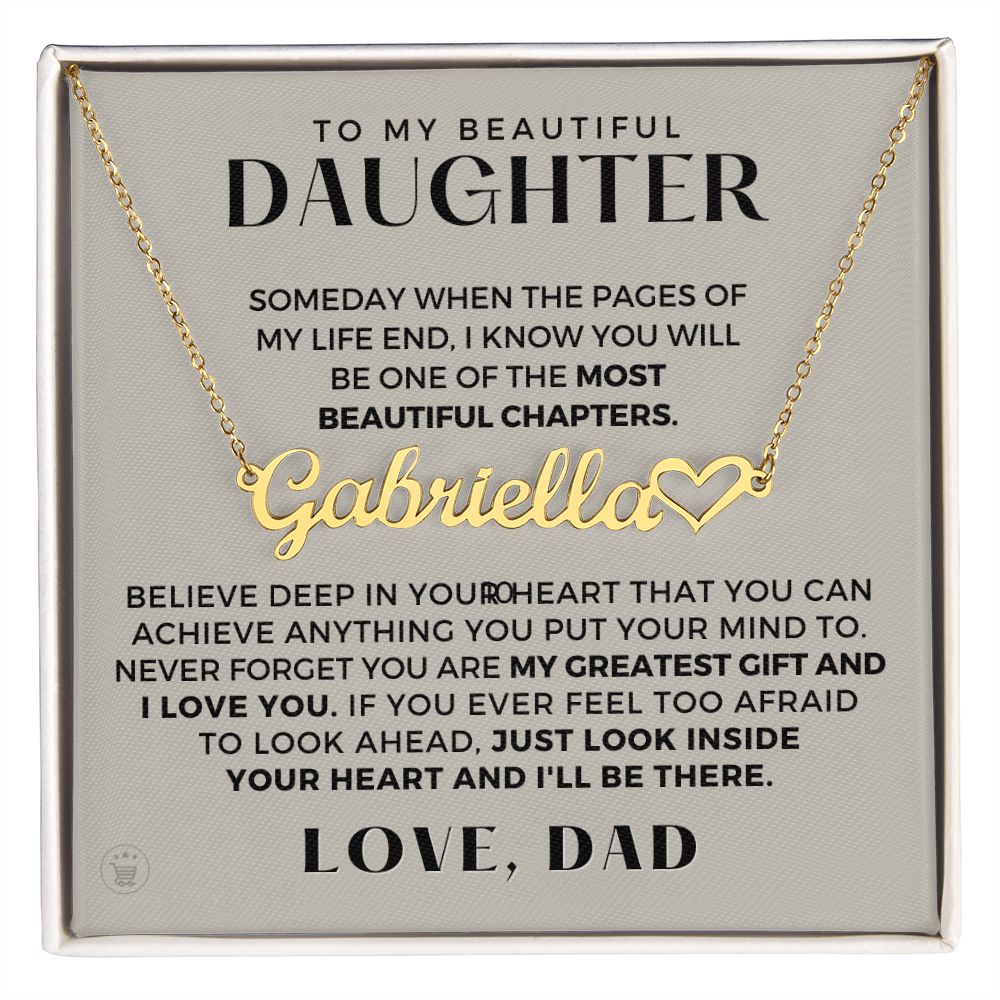 Personalized Daughter Gift From Dad | Greatest Gift Name Necklace 0703HNNT6