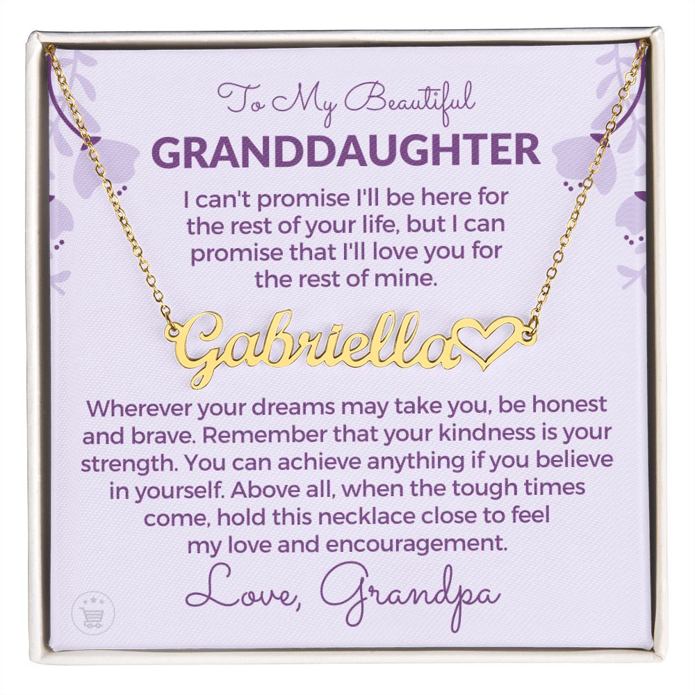 Personalized Granddaughter Gift From Grandpa  | My Promise Name Necklace 0690HNNT7