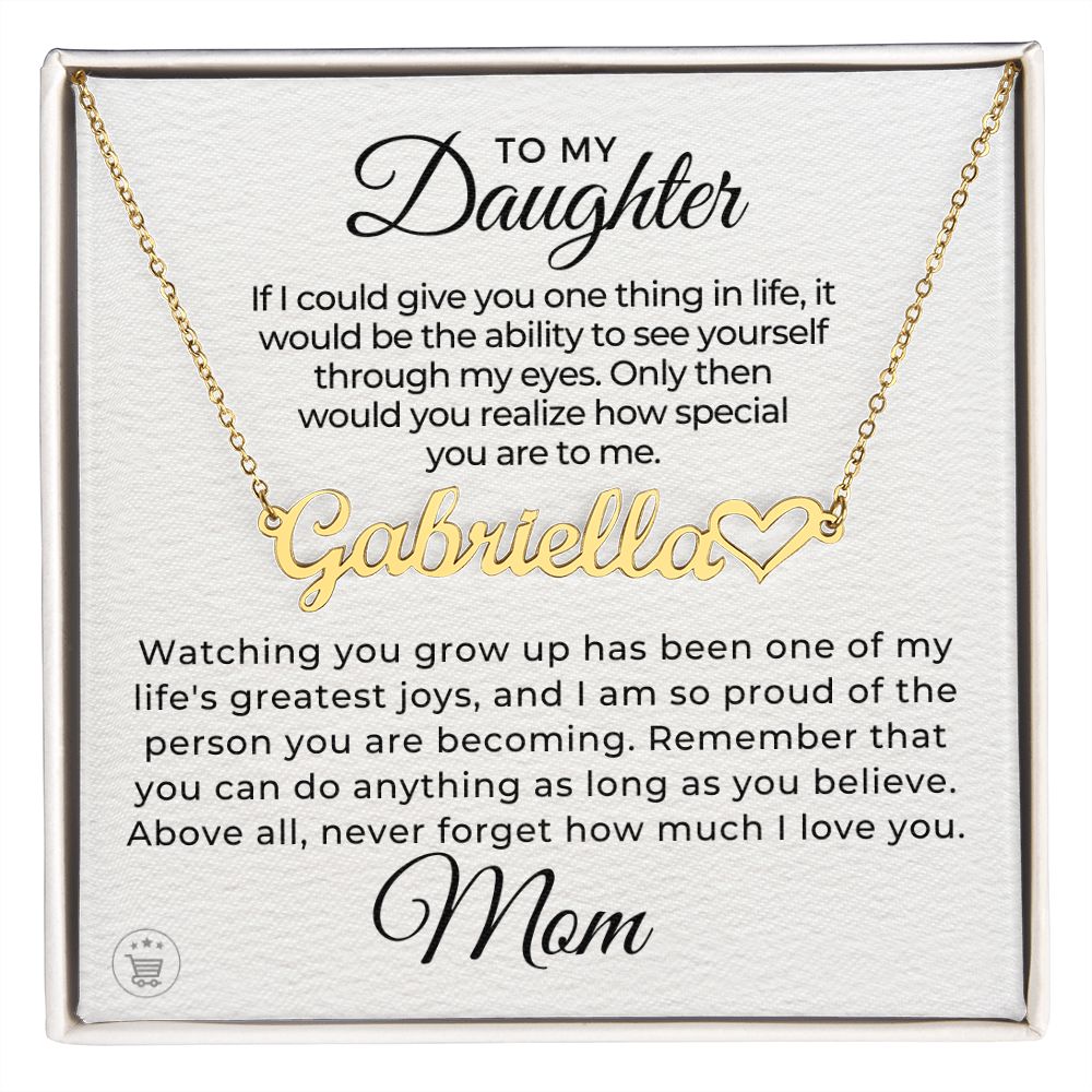 Personalized Daughter Gift From Mom | Believe Name Necklace 0576HNNT5