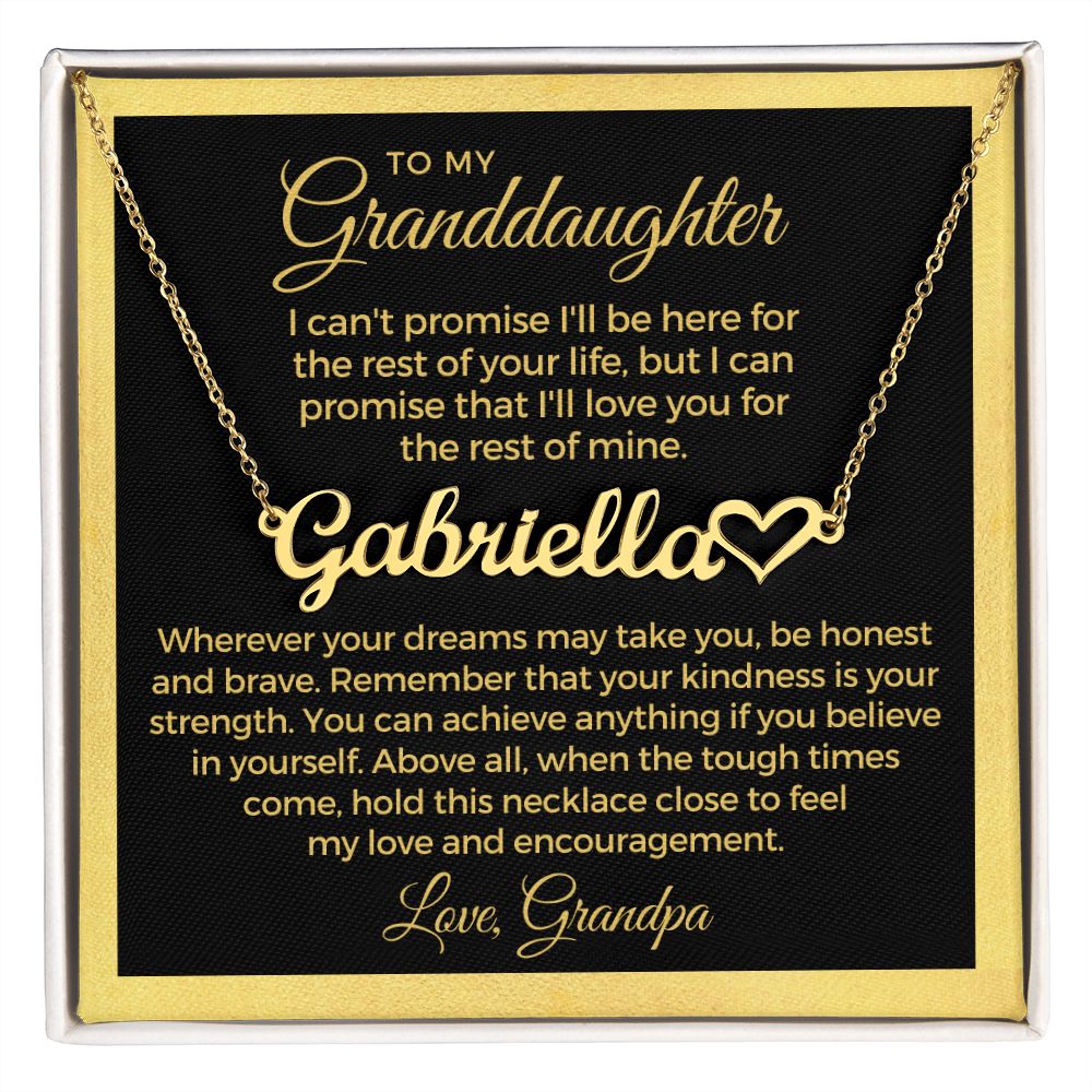 Personalized Granddaughter Gift From Grandpa  | My Promise Name Necklace 0690HNNT15