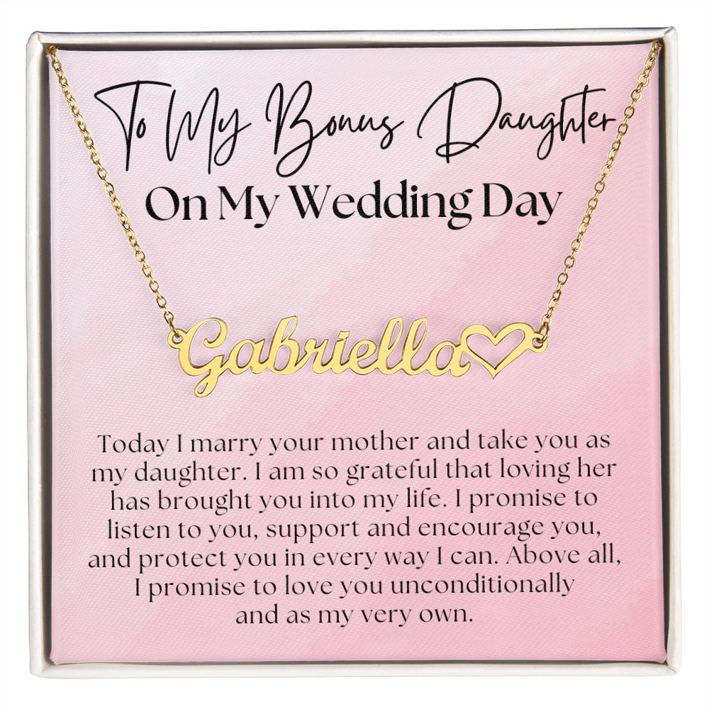 Personalized Stepdaughter Wedding Gift | Promise Name Necklace 0550HNNT9