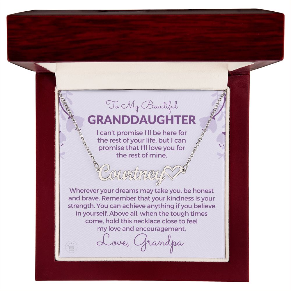 Personalized Granddaughter Gift From Grandpa  | My Promise Name Necklace 0690HNNT7