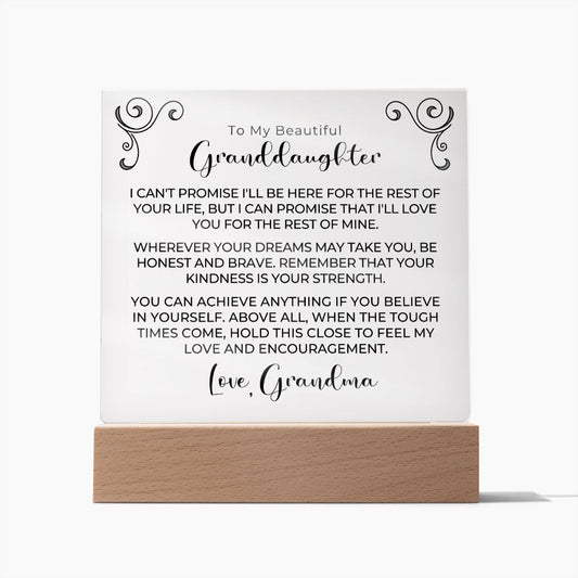 Gift for Granddaugher | My Promise Acrylic Plaque 690GM-ACS