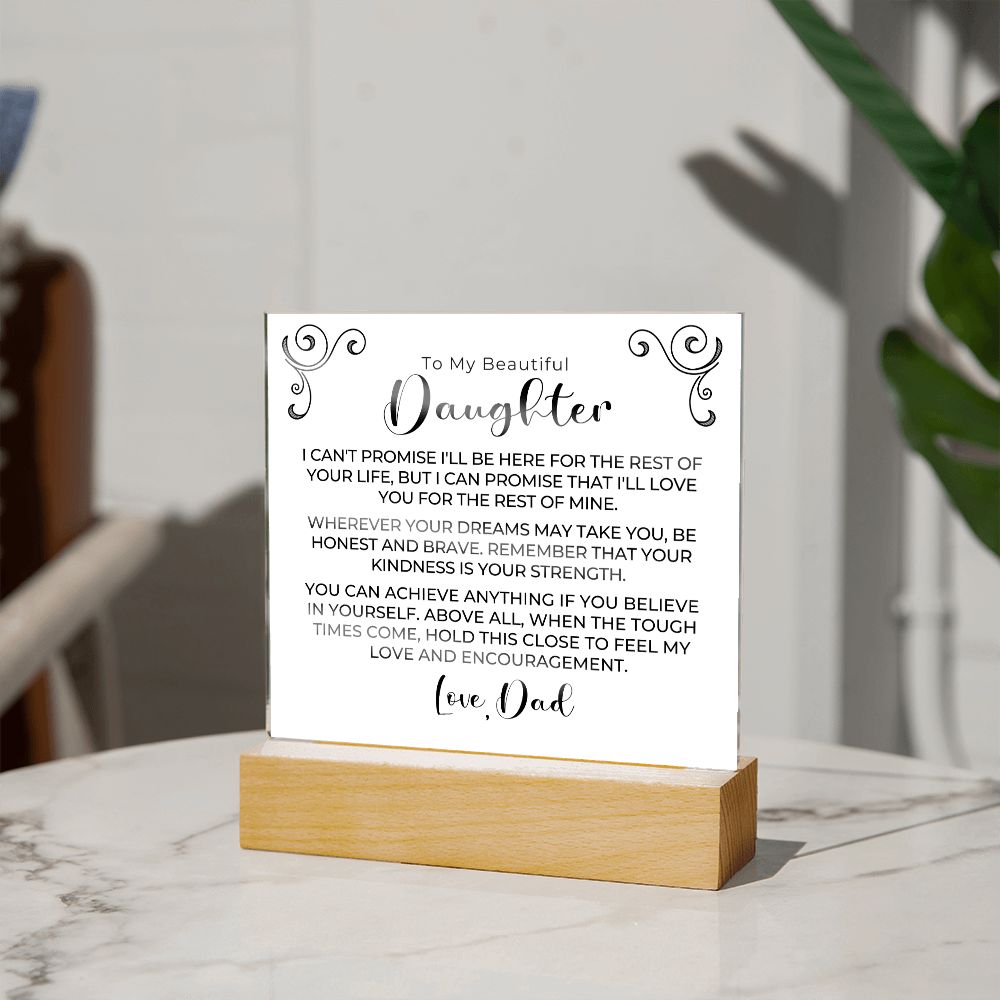 Gift for Daughter | My Promise Acrylic Plaque 690D-ACS