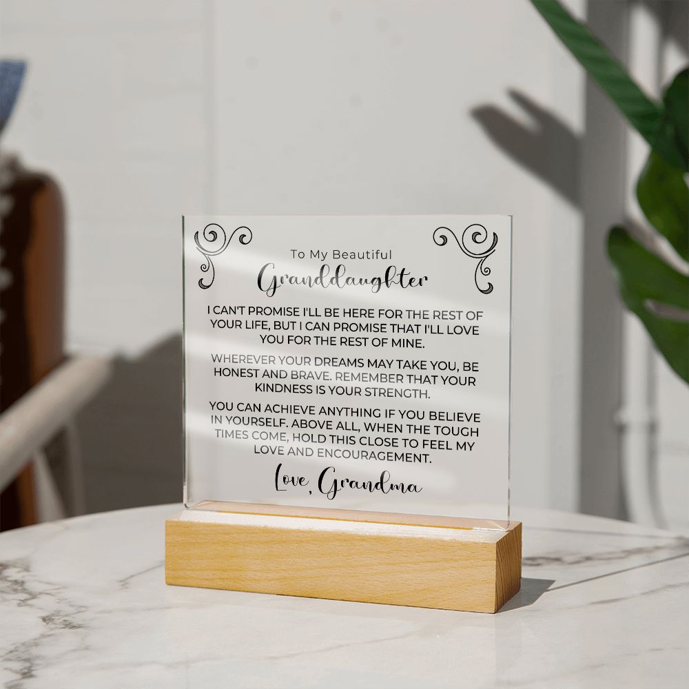 Gift for Granddaugher | My Promise Acrylic Plaque 690GM-ACS