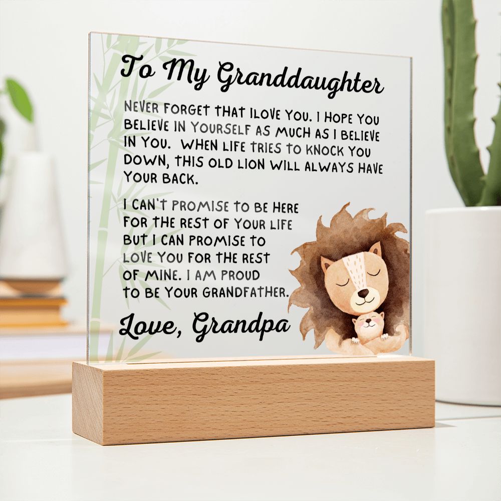 Gift for Granddaugher | Promise Acrylic Plaque  008-ACS