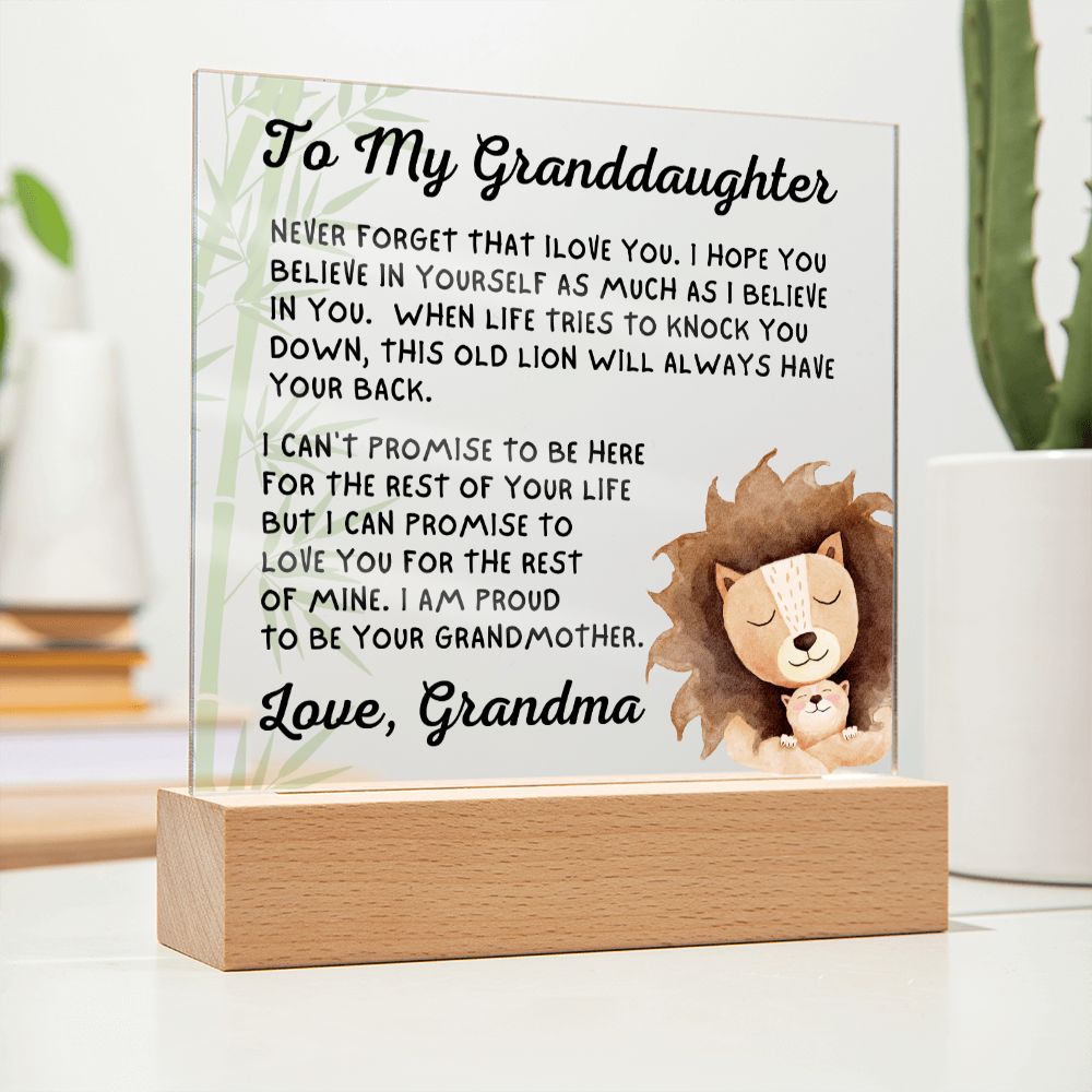 Gift for Granddaugher | Promise Acrylic Plaque  007-ACS