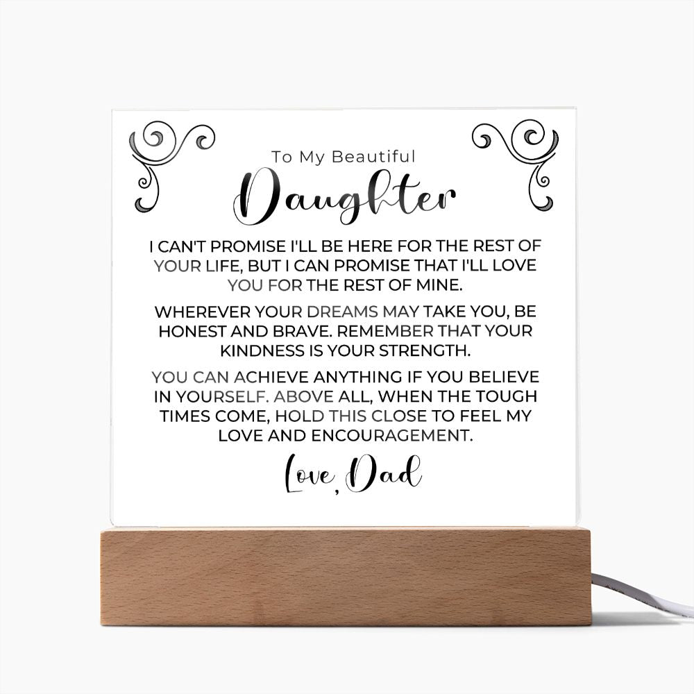 Gift for Daughter | My Promise Acrylic Plaque 690D-ACS