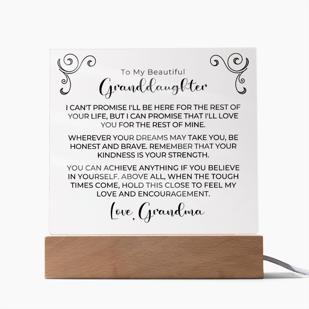 Gift for Granddaugher | My Promise Acrylic Plaque 690GM-ACS