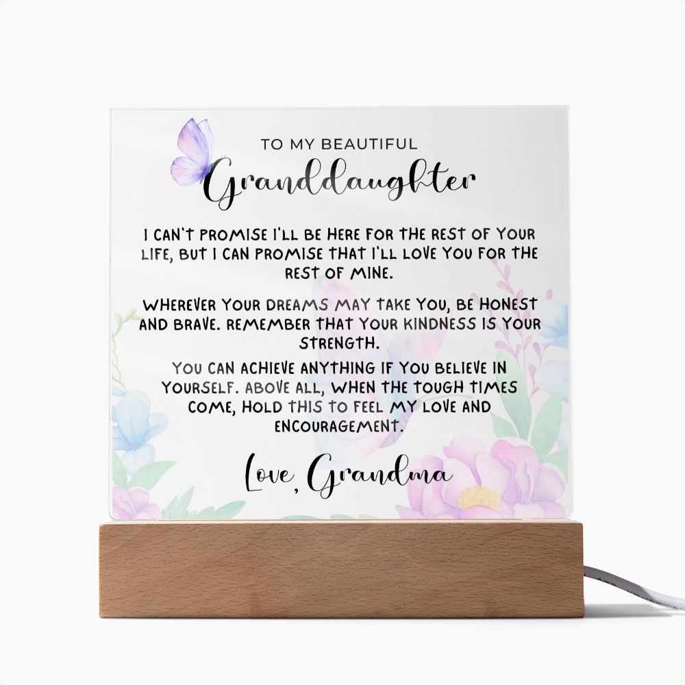 Gift for Granddaugher | My Promise Acrylic Plaque 0716GM-ACS