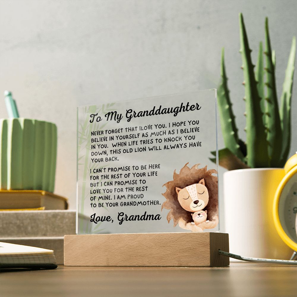 Gift for Granddaugher | Promise Acrylic Plaque  007-ACS