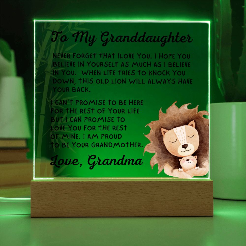 Gift for Granddaugher | Promise Acrylic Plaque  007-ACS