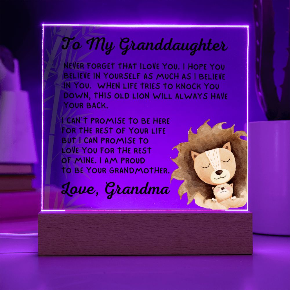 Gift for Granddaugher | Promise Acrylic Plaque  007-ACS