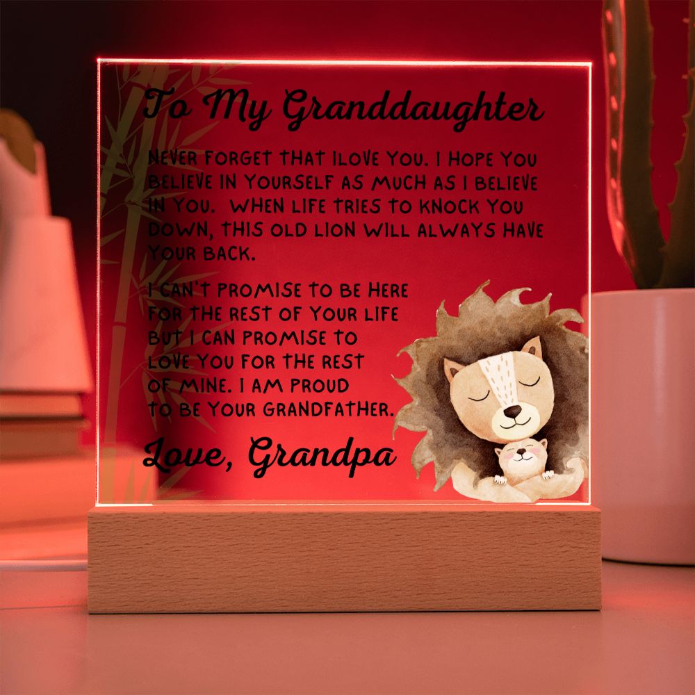 Gift for Granddaugher | Promise Acrylic Plaque  008-ACS