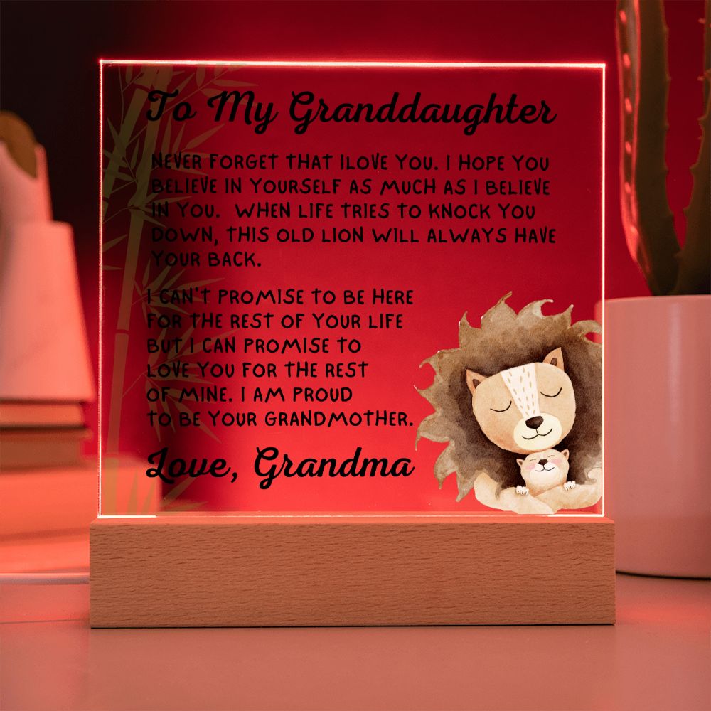 Gift for Granddaugher | Promise Acrylic Plaque  007-ACS