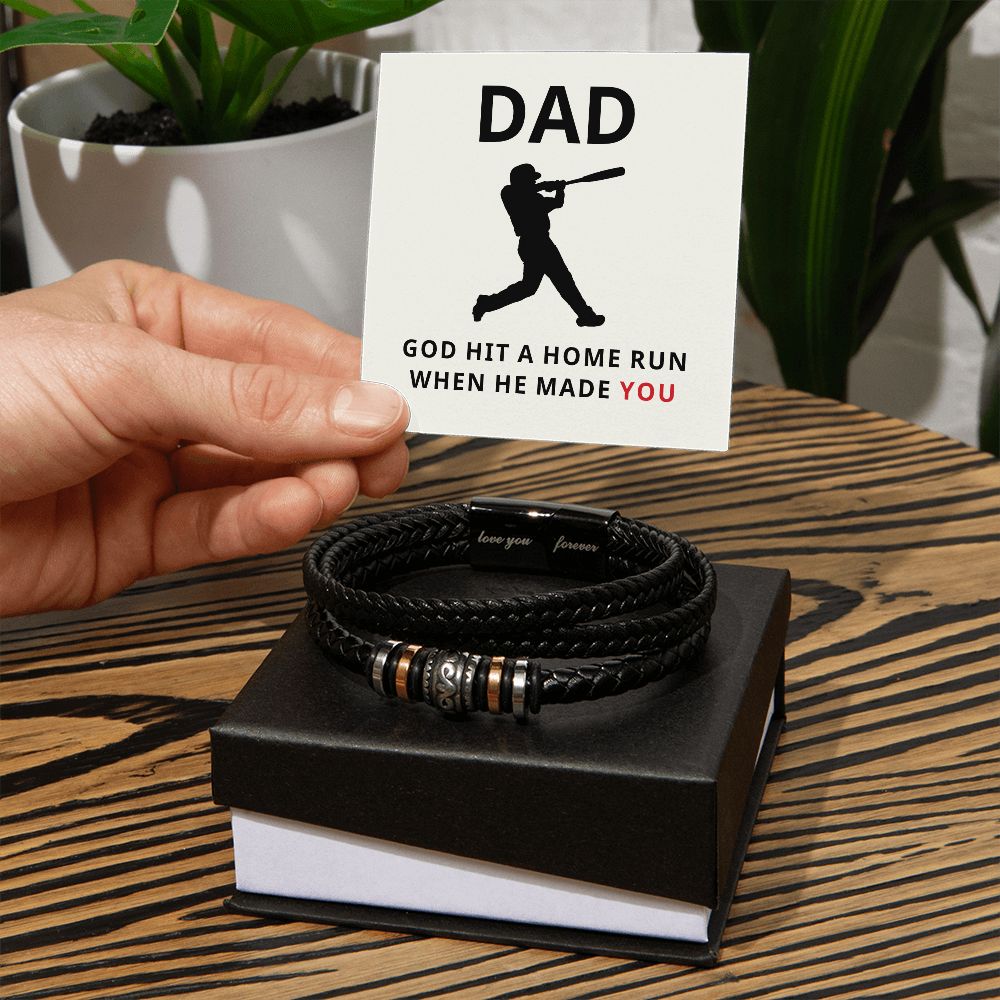 Gift For Dad | Home Run Men's Bracelet 0667BT5