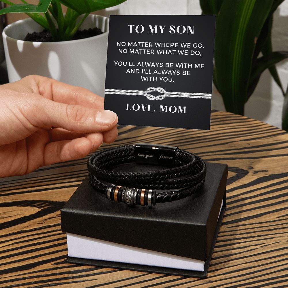 Gift For Son From Mom | Always Leather Bracelet 0868BT2