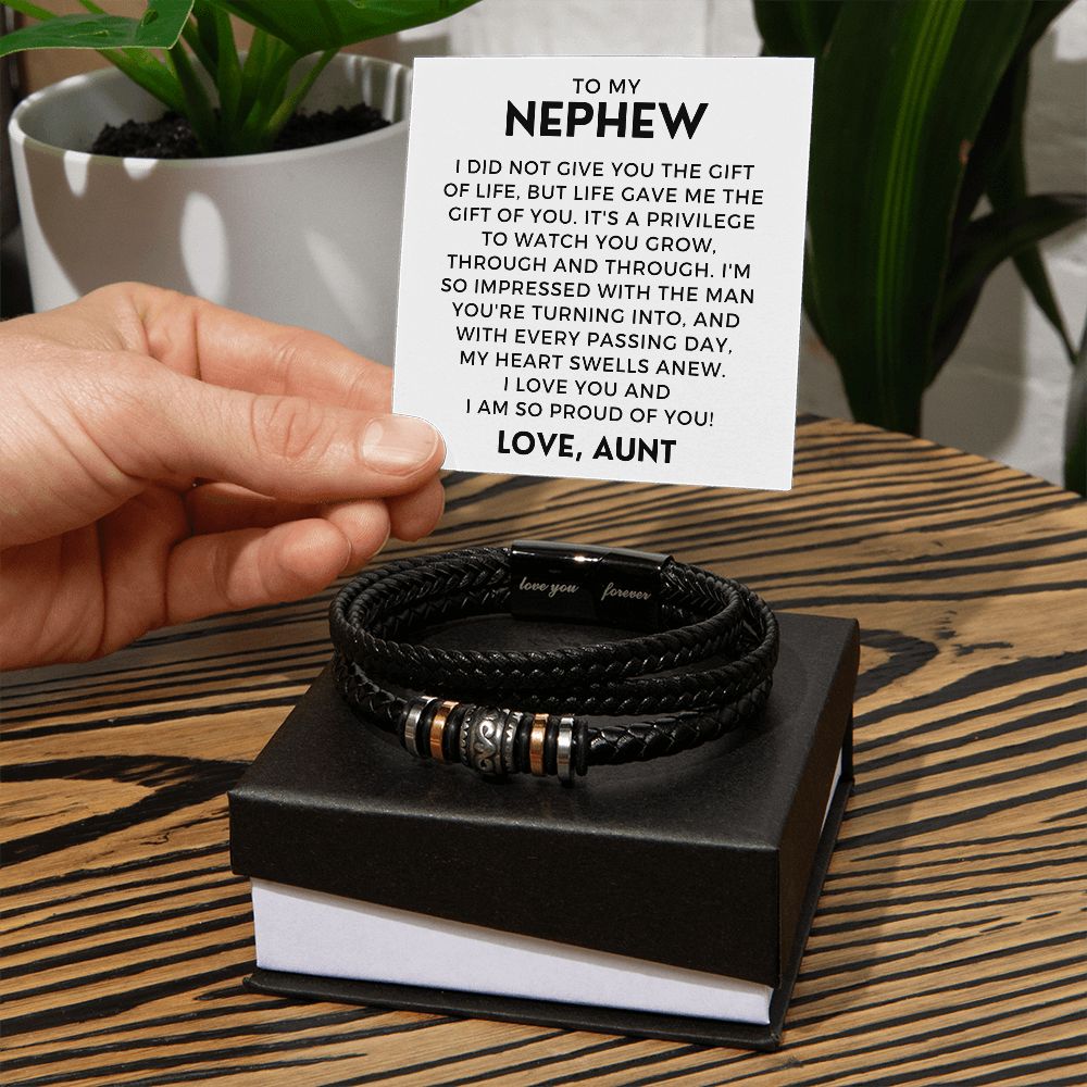 Gift For Nephew From Aunt | The Gift Leather Bracelet 0864BT1