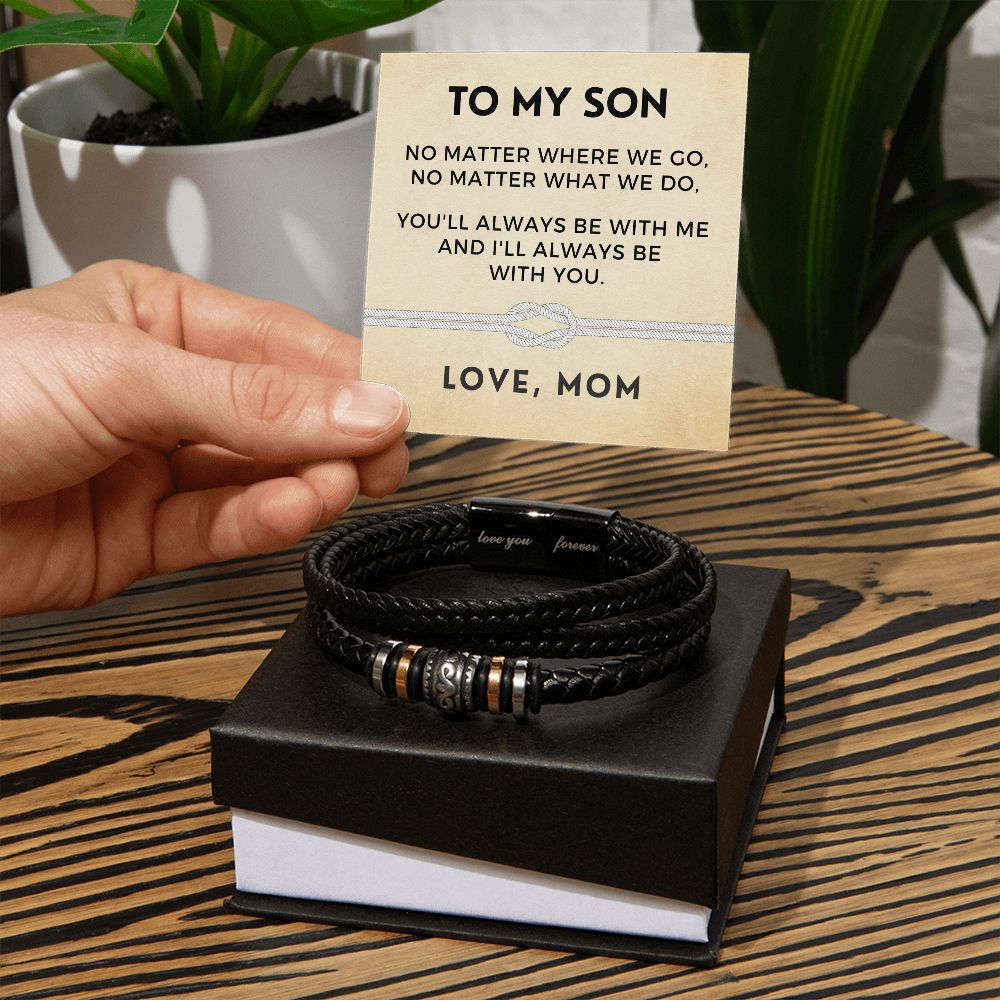 Gift For Son From Mom | Always Leather Bracelet 0868BT1