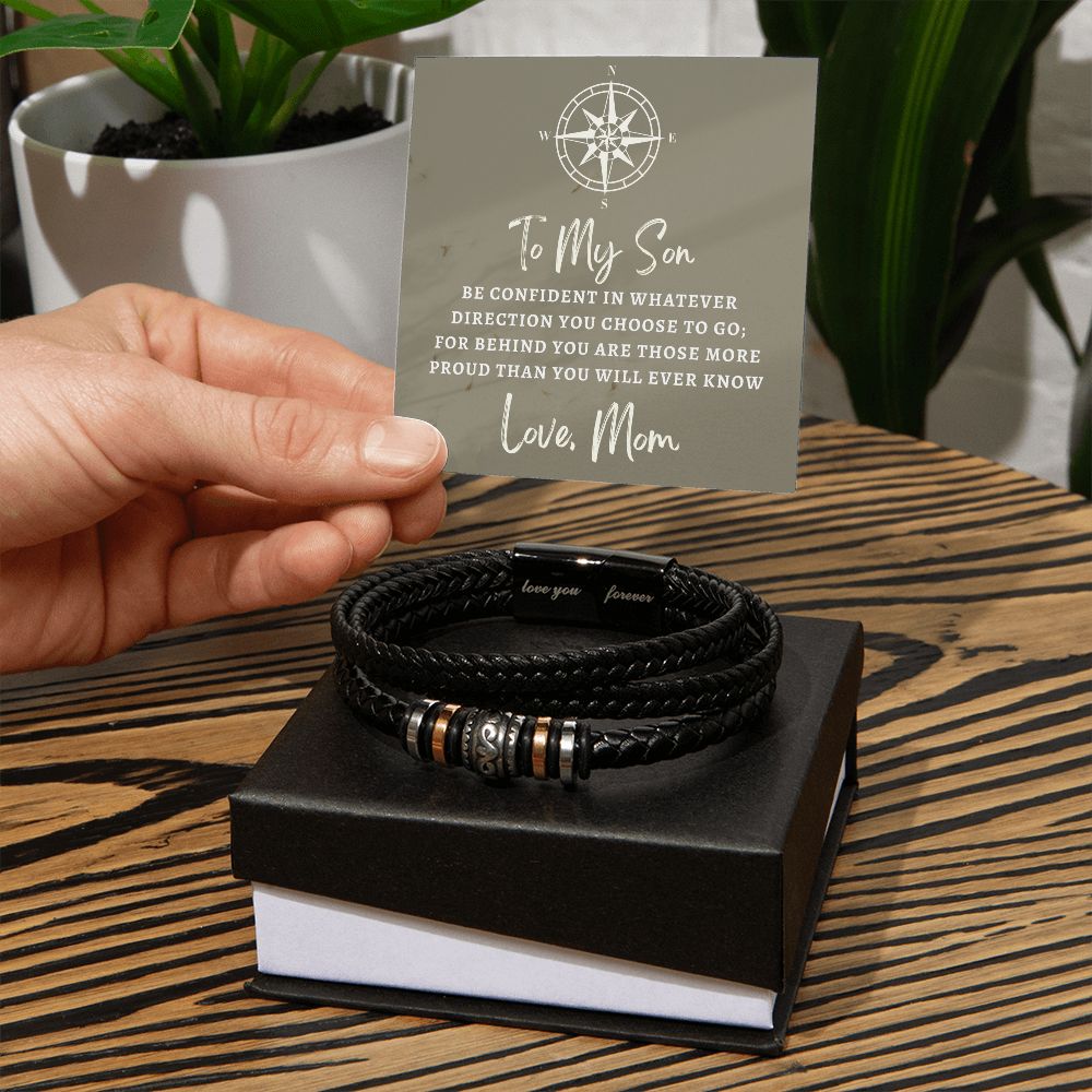 Gift For Son From Mom | Proud Leather Bracelet 0856BT5