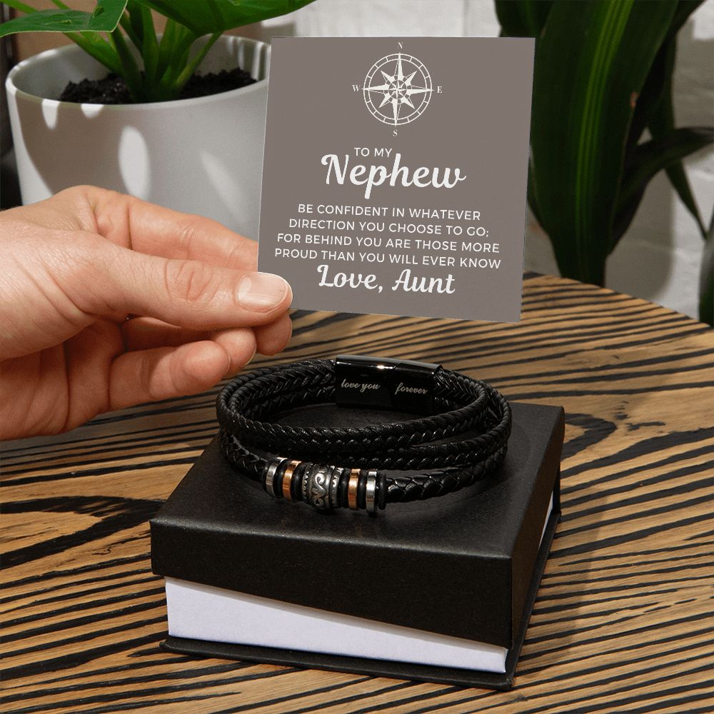 Gift For Nephew From Aunt | Proud Leather Bracelet 0858BT4