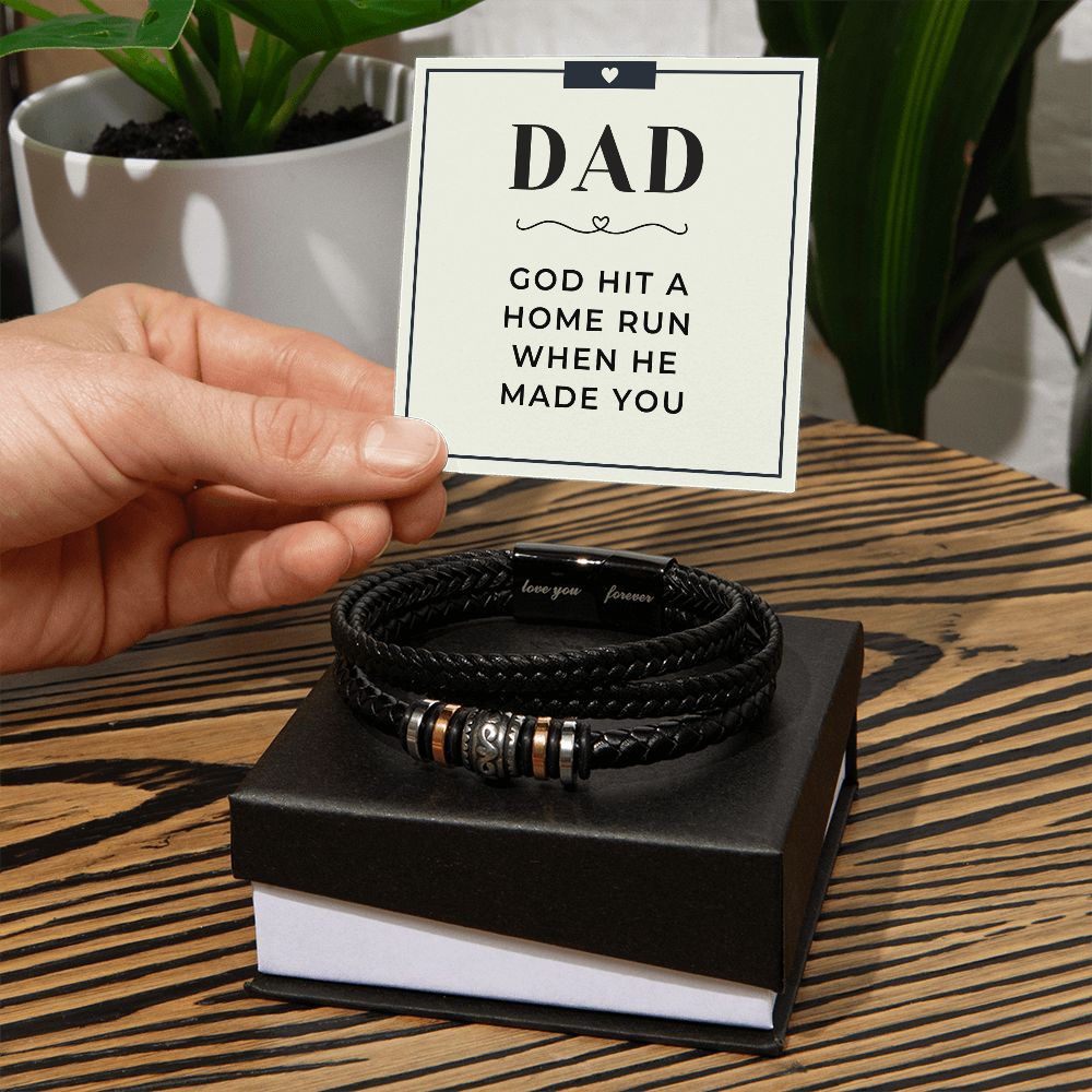 Gift For Dad | Home Run Men's Bracelet 0667BT1