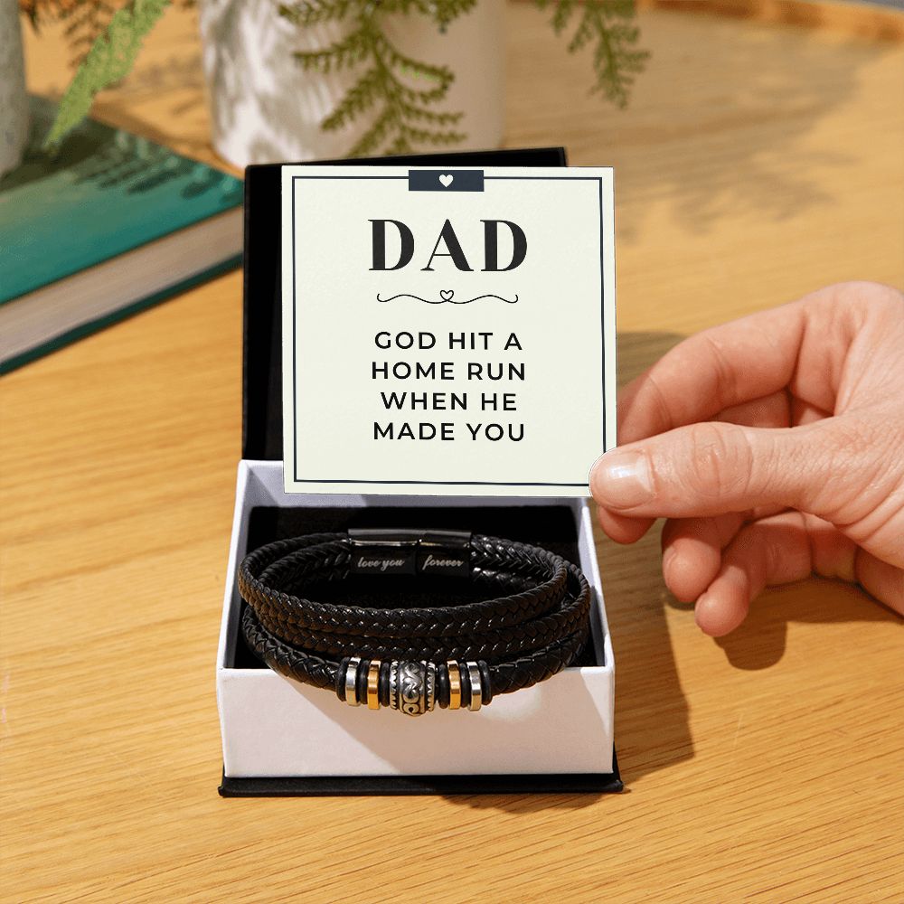 Gift For Dad | Home Run Men's Bracelet 0667BT1